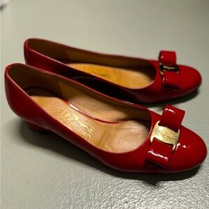 Ferragamo Vara Patent Leather Pumps